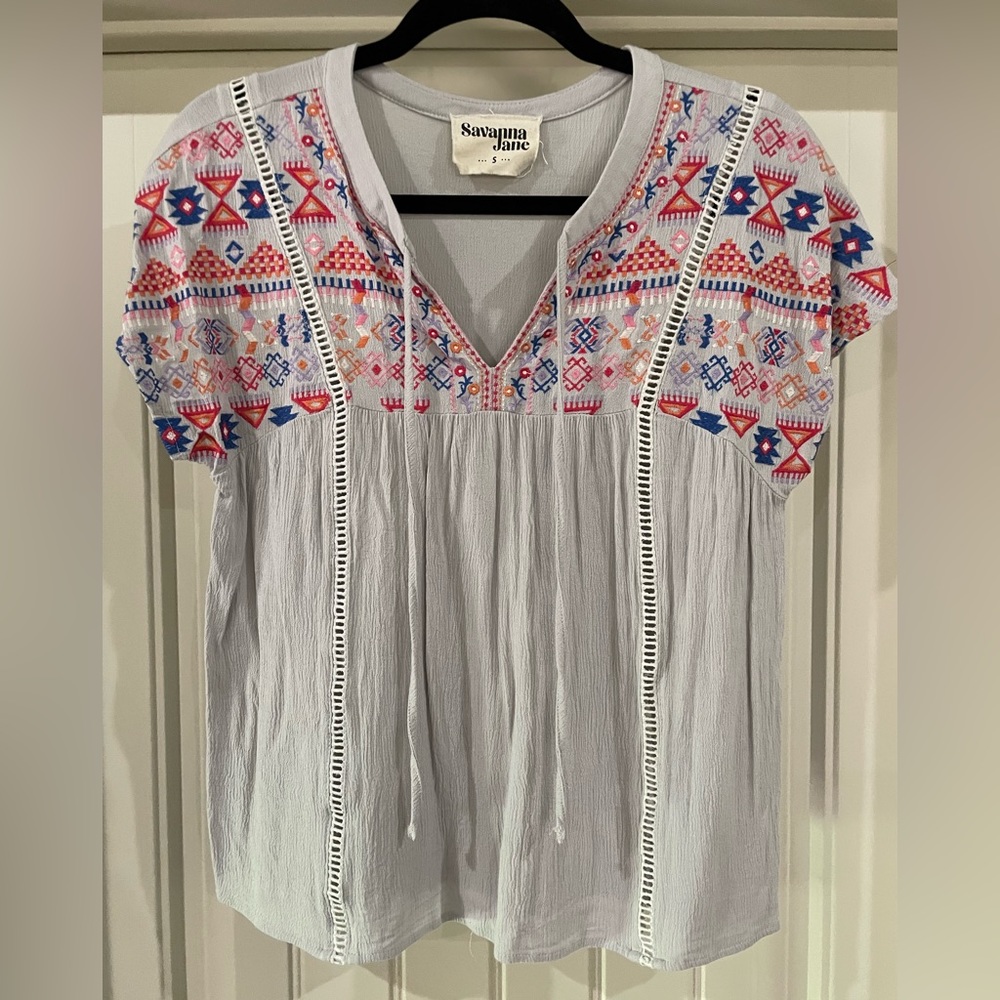 Savanna Jane embroiders top (Size Small)